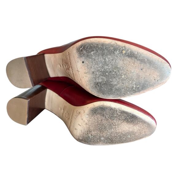 Loeffler Randall Goldy Leather Knee High Boots Block Heels Statement Red Sz 8.5B - Picture 9 of 11